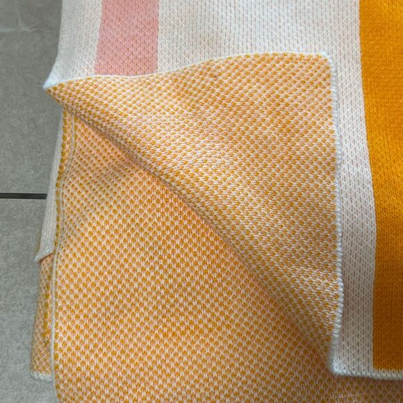 Baublebar “L” Mirror Image Letter Throw Blanket Pink & Orange - Picture 7 of 7